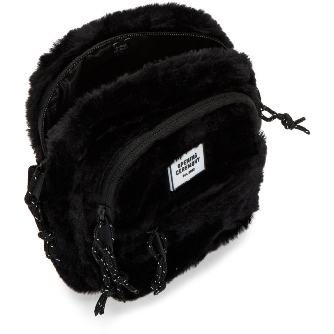 Opening Ceremony Black FauxFur Mini Crossbody Bag Opening Ceremony