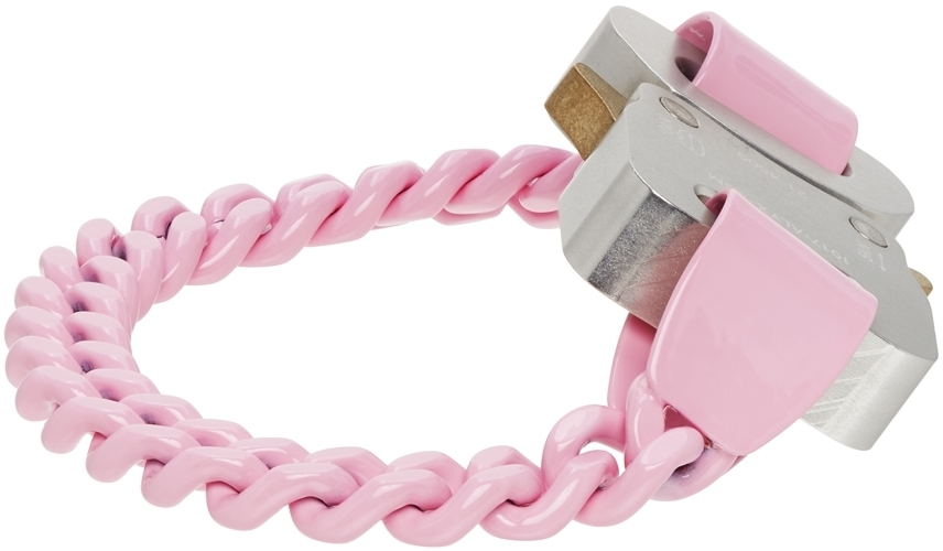 1017 ALYX 9SM Pink Chain Link Buckle Bracelet