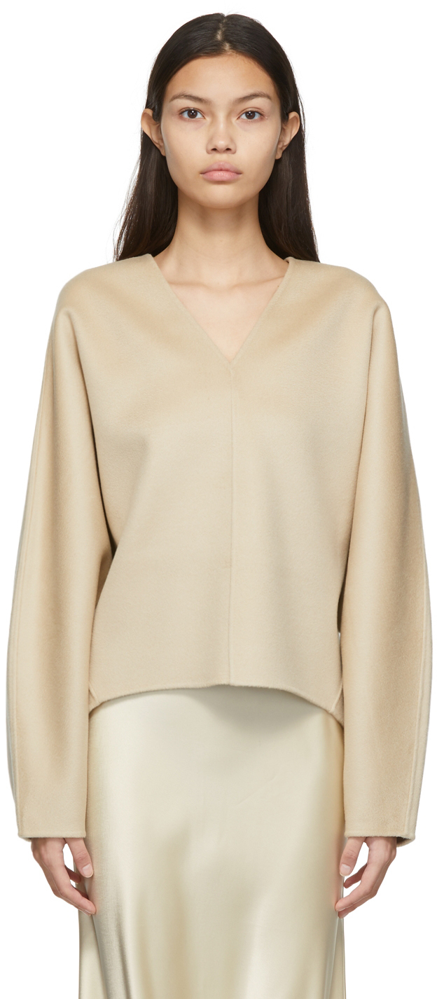 TotÃªme Beige Double Wool Cashmere Sweater Toteme