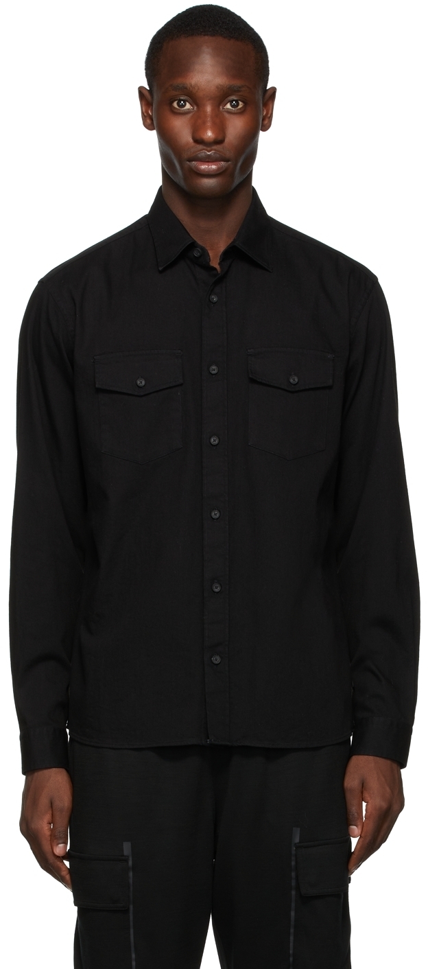 Z Zegna Black Denim Shirt Z Zegna