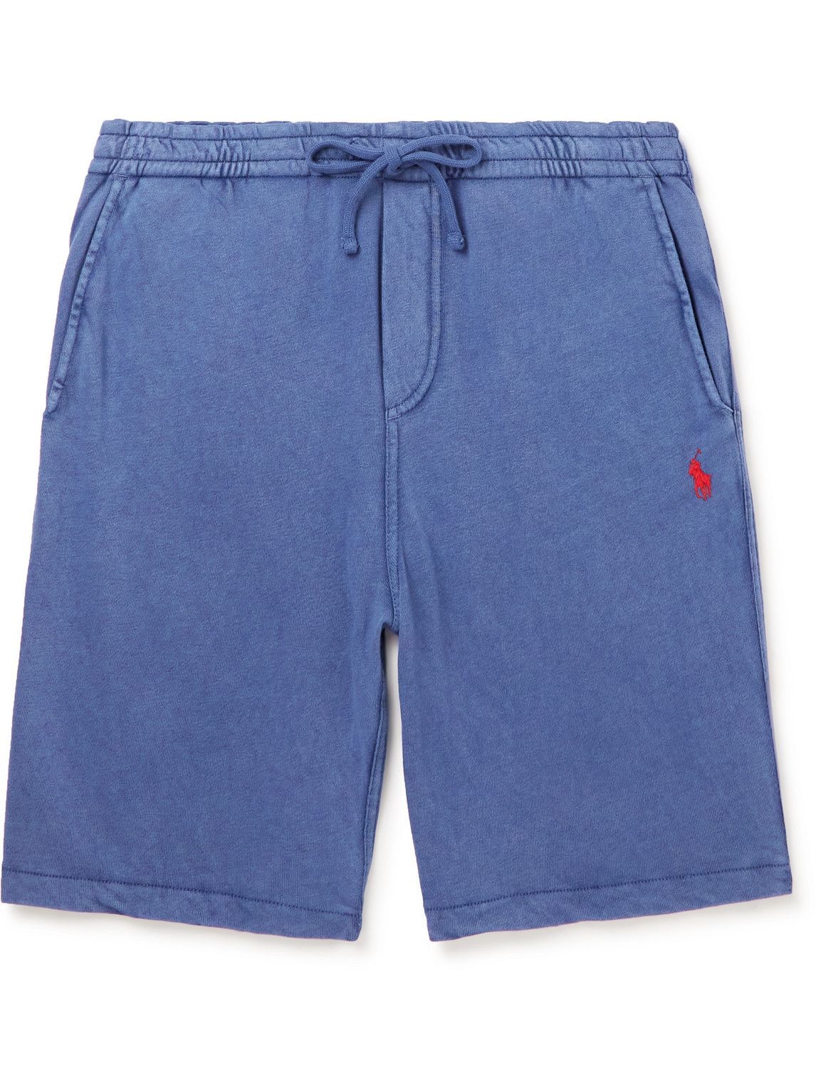 Polo Ralph Lauren - Straight-Leg Logo-Embroidered Cotton-Jersey Shorts - Blue