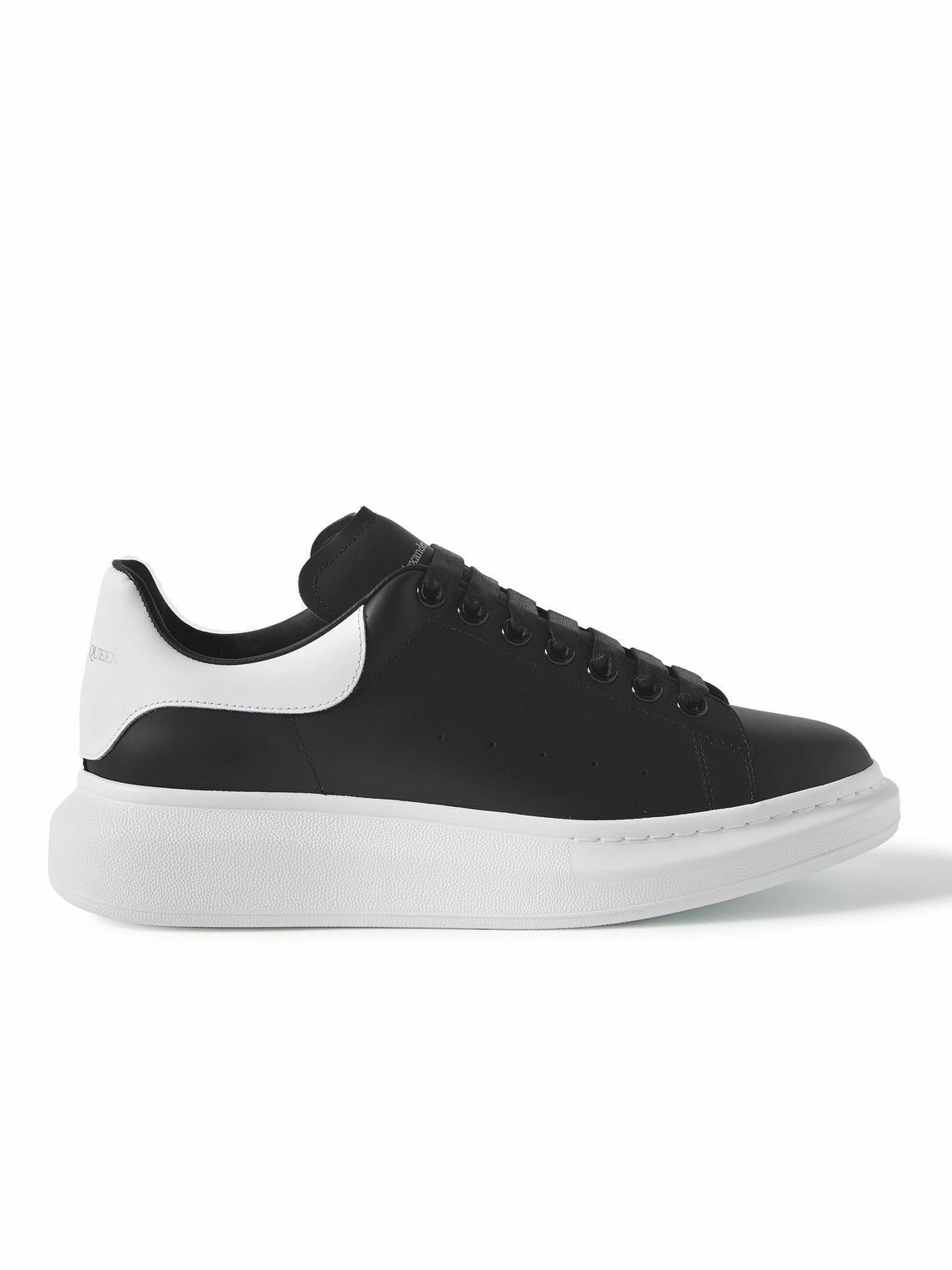 Alexander McQueen - Exaggerated-Sole Leather Sneakers - Black Alexander ...