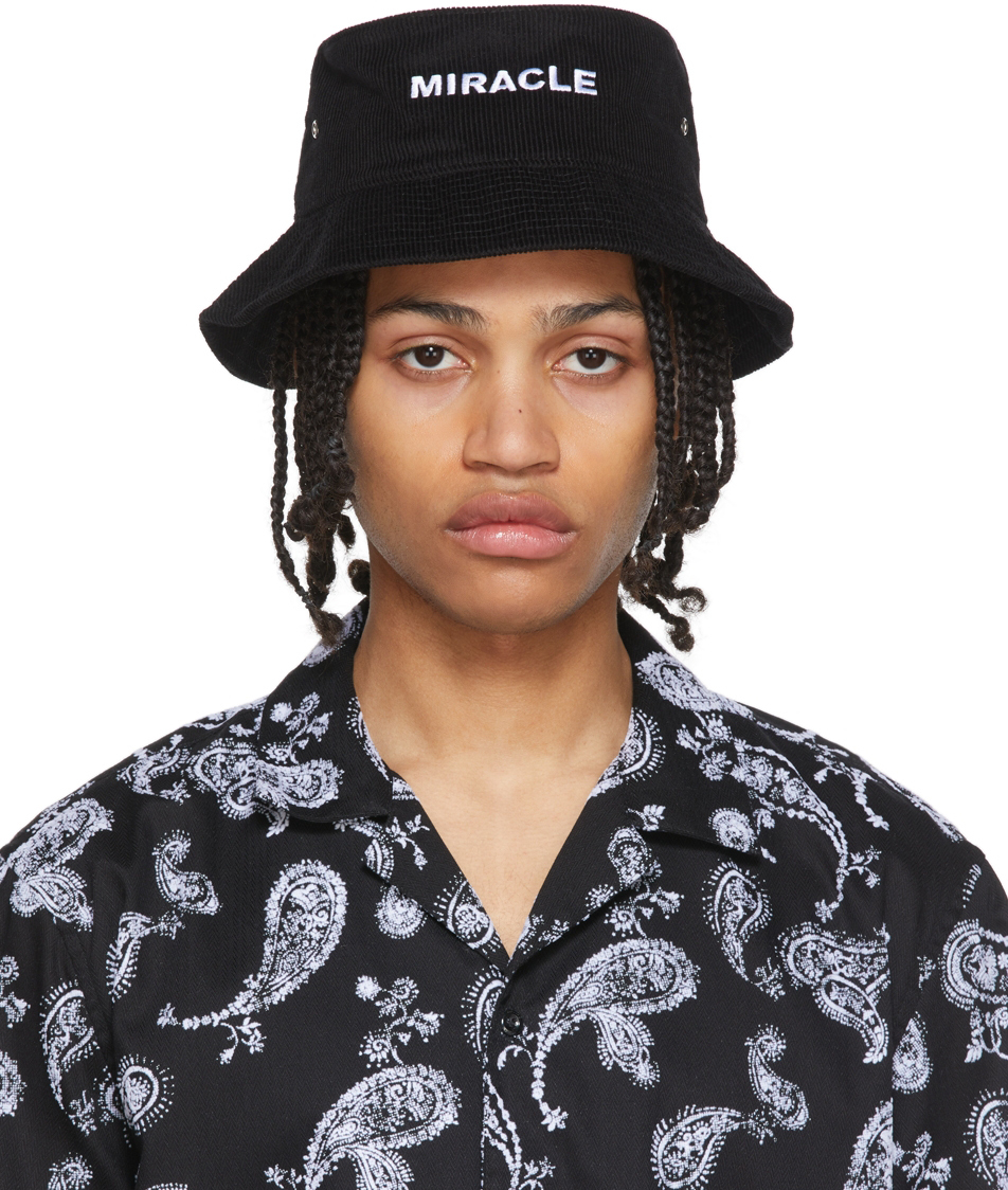 Nahmias Black Corduroy 'Miracle' Bucket Hat Nahmias