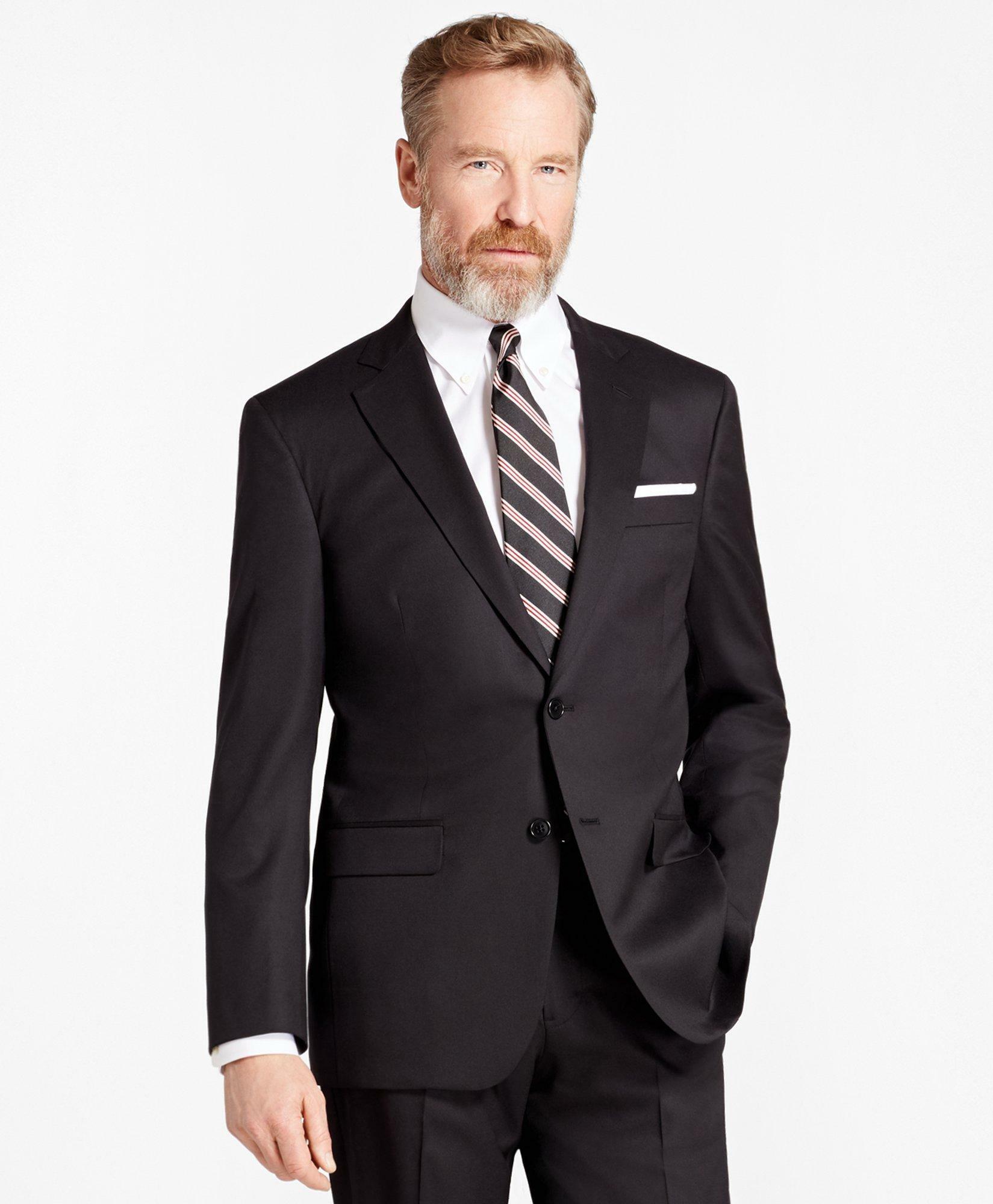 Brooks Brothers Men's Madison Fit Stretch Wool Two-Button 1818 Suit | Black