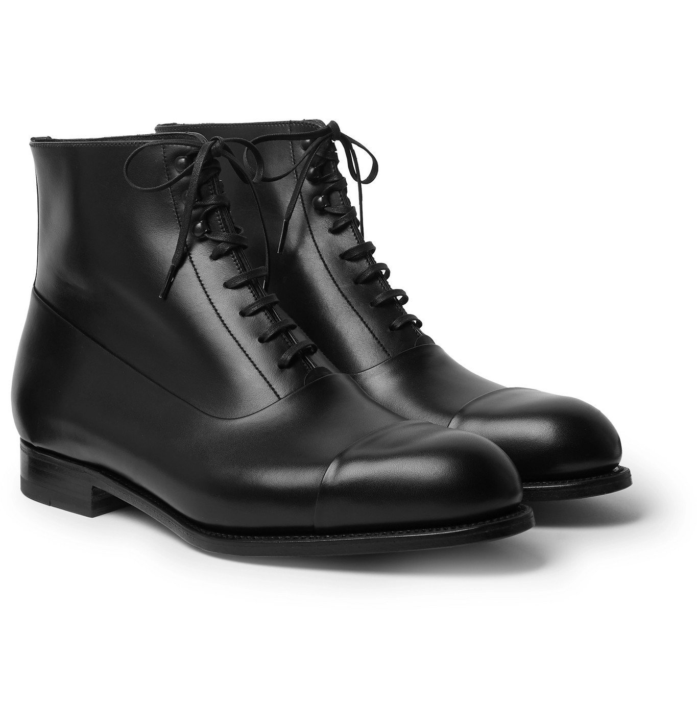 J.M. Weston - Leather Derby Boots - Black J.M. Weston
