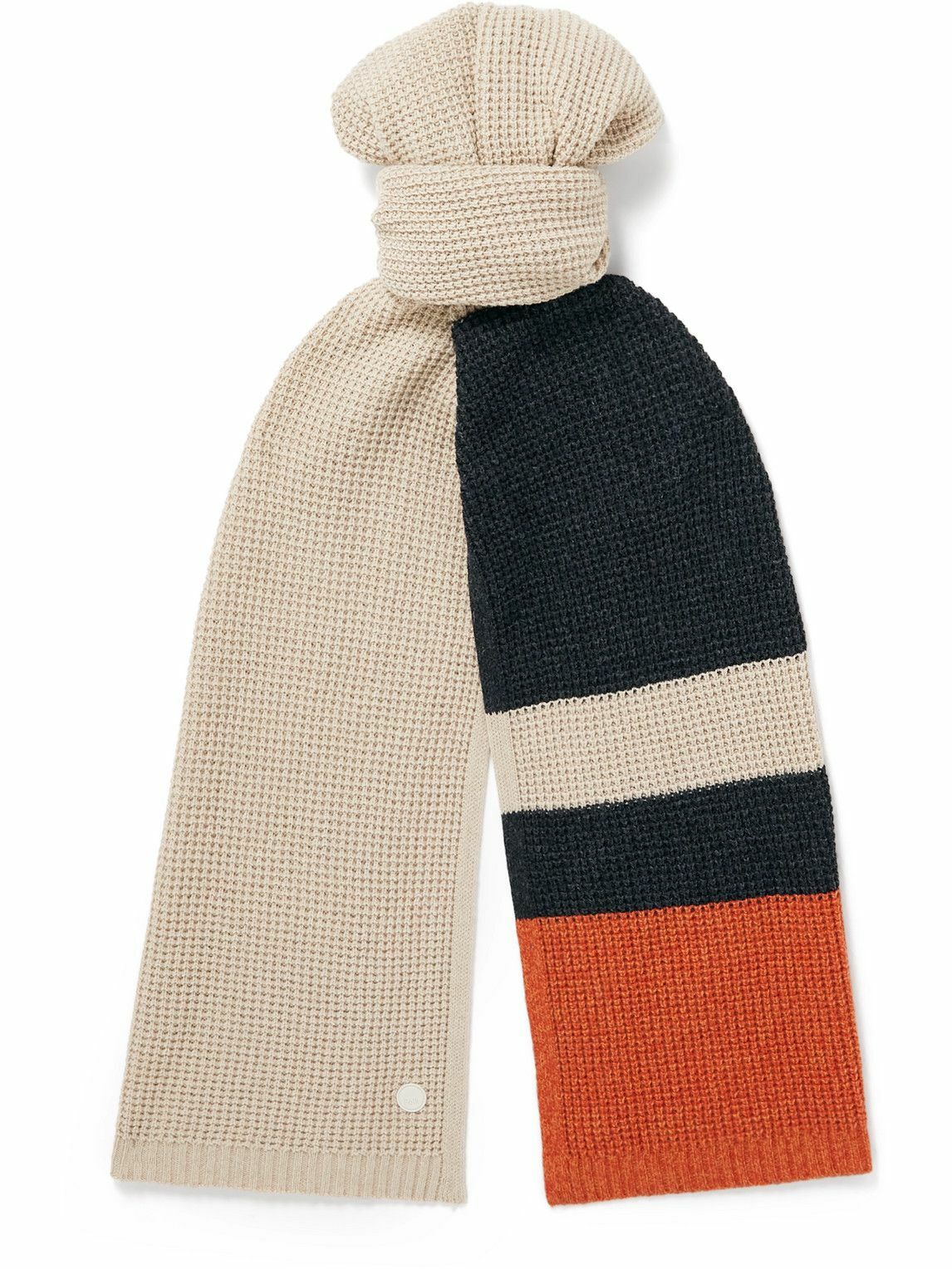 Folk Striped WaffleKnit Scarf Folk