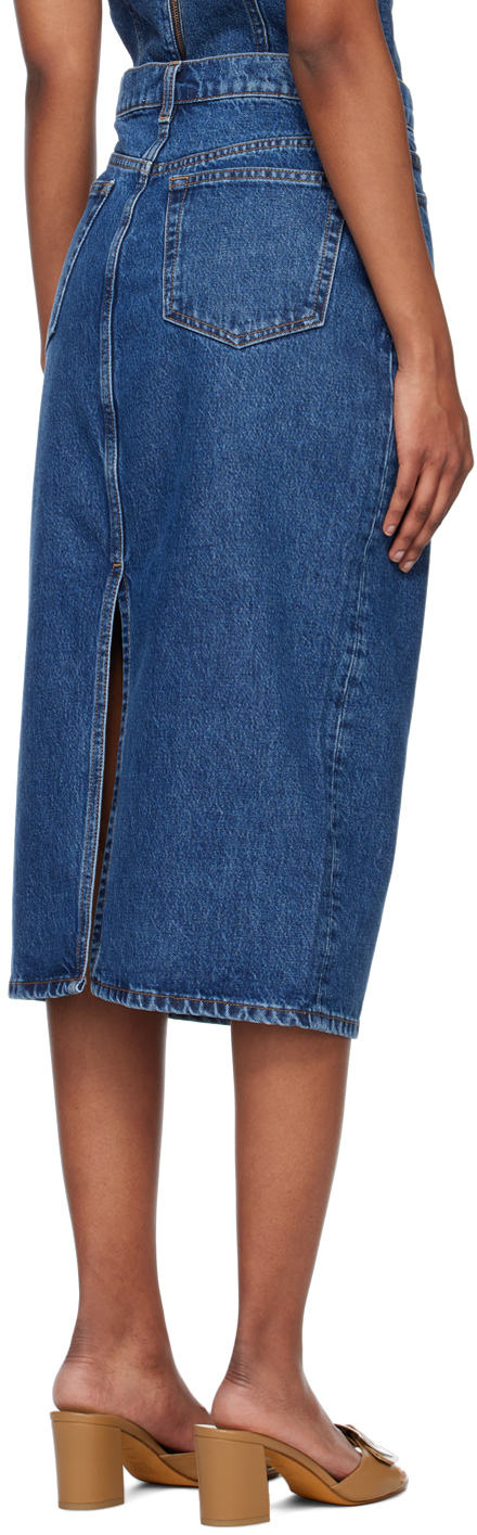 Reformation Blue Jayde Denim Midi Skirt