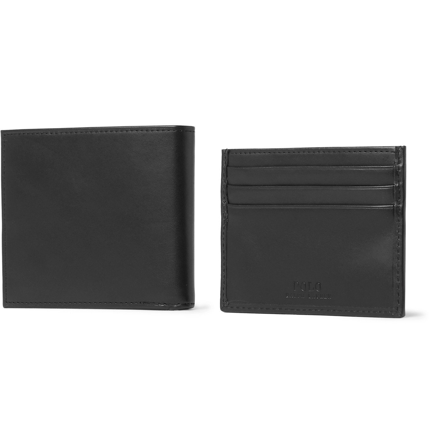 polo ralph lauren leather billfold wallet in black