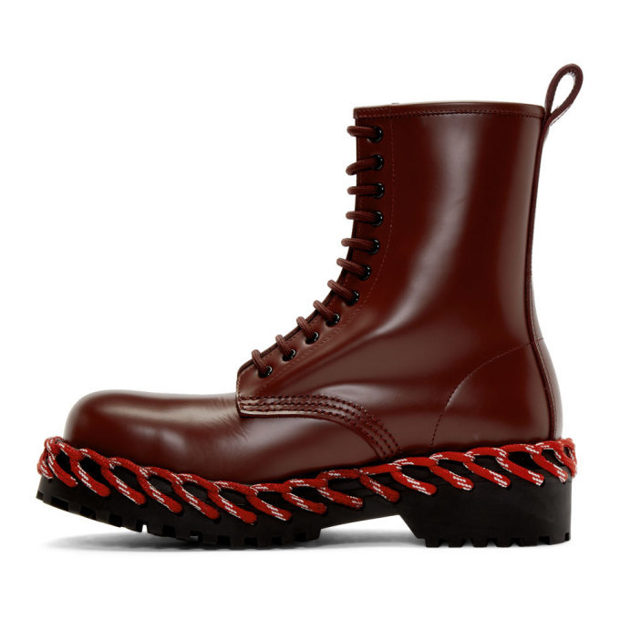 balenciaga burgundy boots