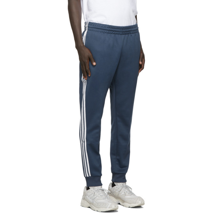 adidas 3 stripe blue track pants