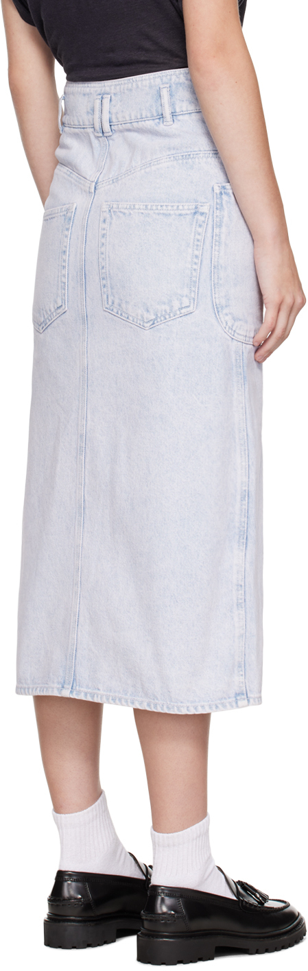 Isabel Marant Etoile Blue Overdyed Toria Midi Skirt