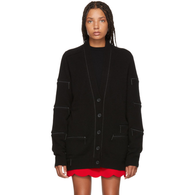 black zipper cardigan