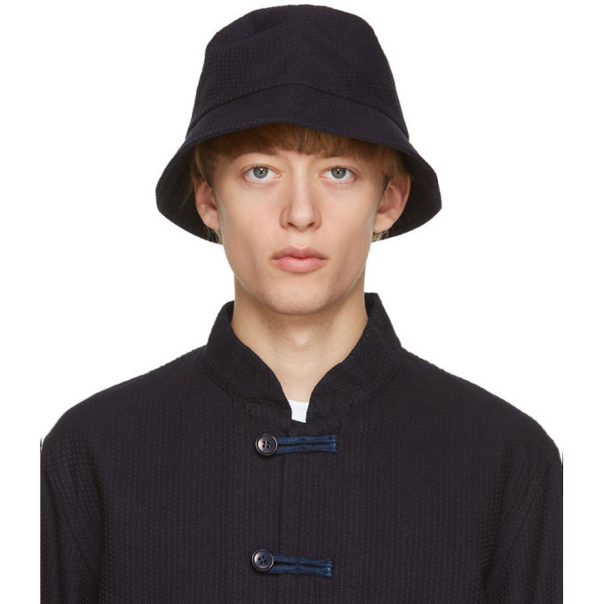 Blue Blue Japan Indigo YarnDyed Sashiko Bucket Hat Blue Blue Japan