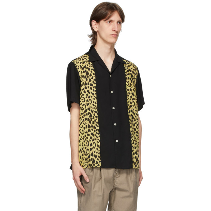 Wacko Maria Black and Beige Two-Tone 50s Shirt Wacko Maria