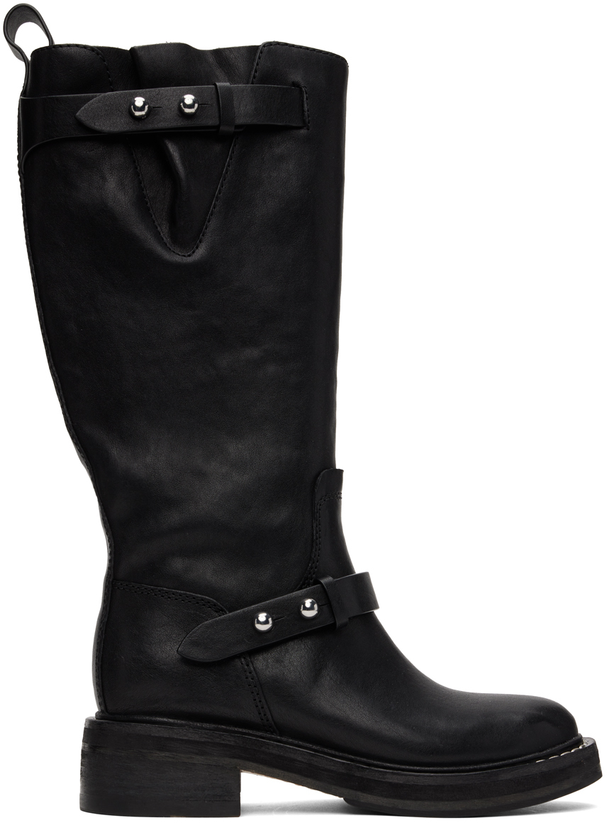 rag & bone Black Moto Tall Boots Rag and Bone