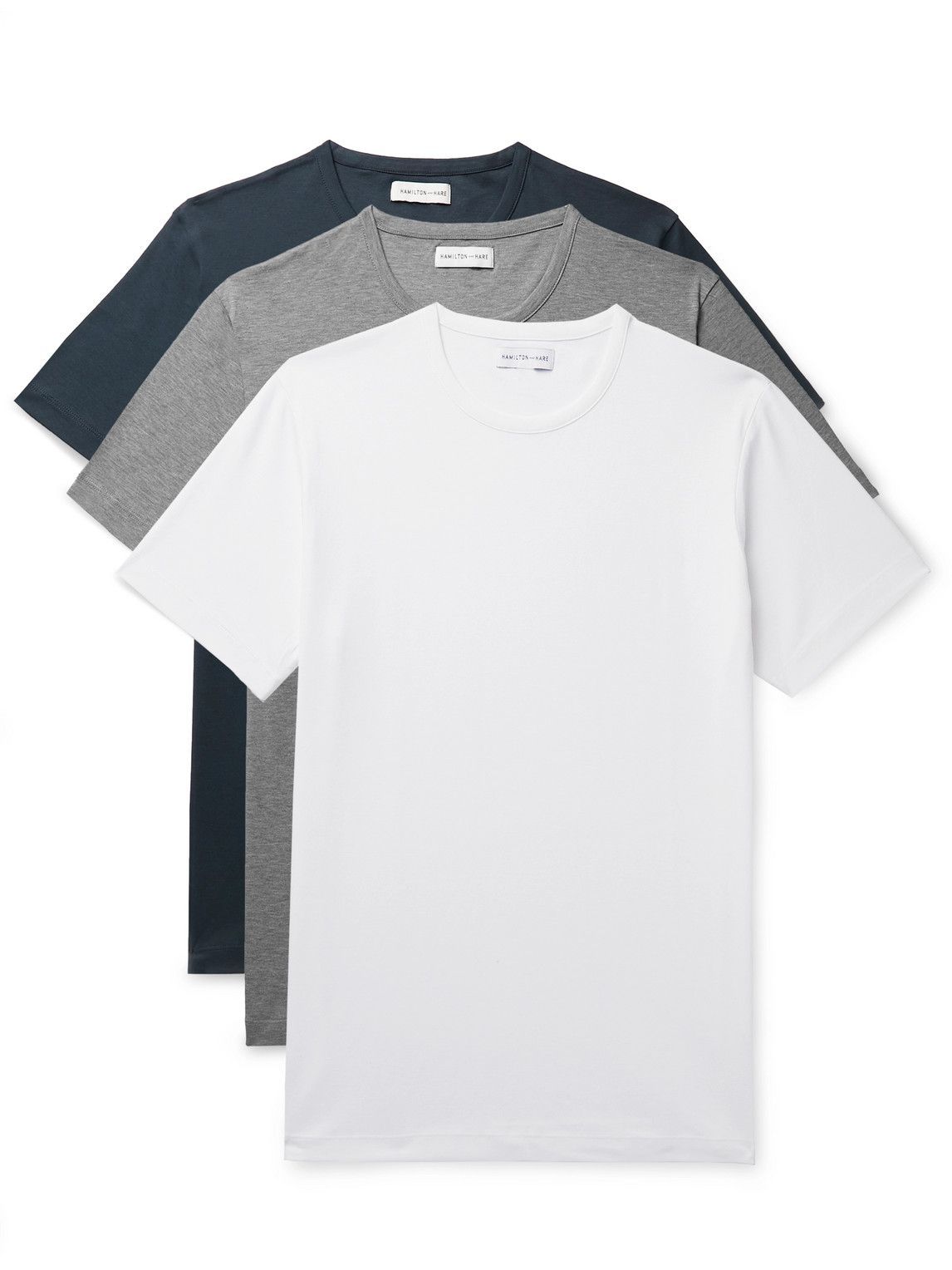 Hamilton And Hare - Three-Pack Cotton-Jersey T-Shirts - Multi Hamilton ...