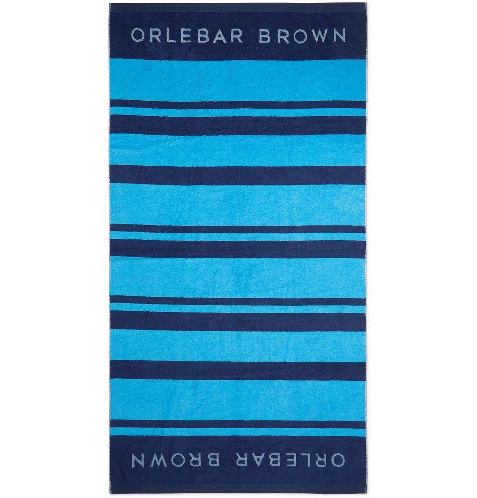 Orlebar Brown - Seymour Logo-Detailed Cotton-Terry Beach Towel - Blue ...