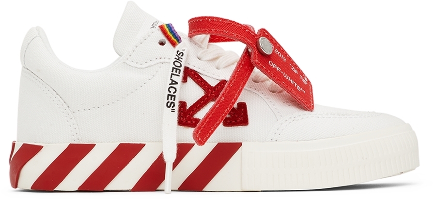 vulcanised striped low top sneakers