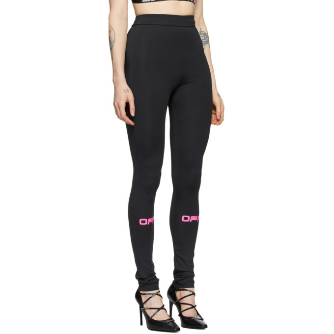 off white black and pink leggings