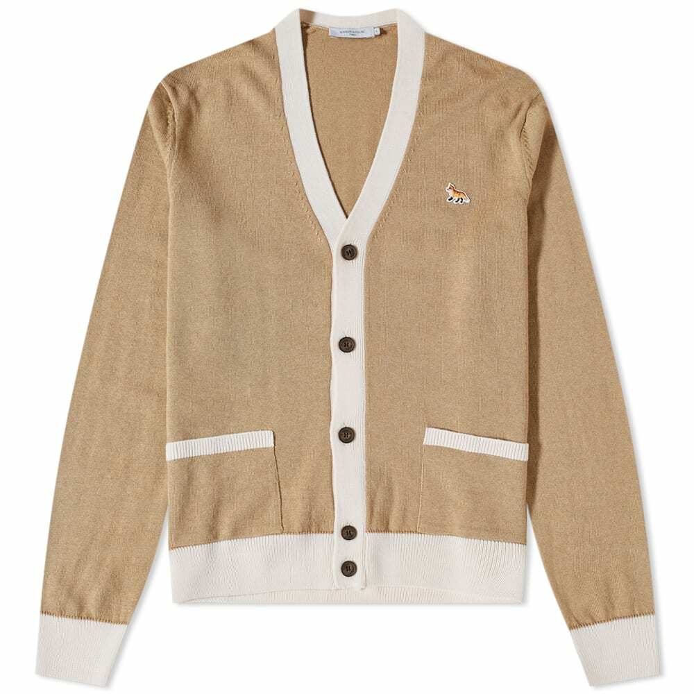 Maison Kitsuné Men's Fox Head Cardigan Beige main image 1