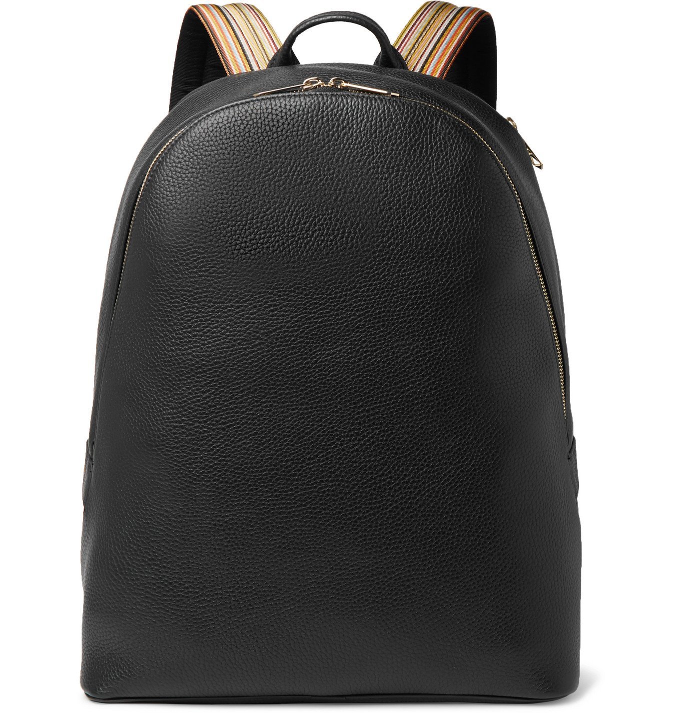 striped leather backpack