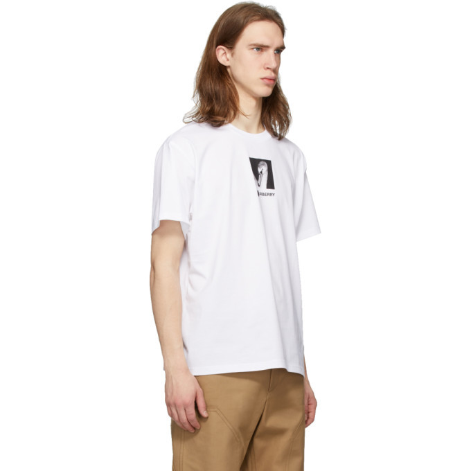 Burberry White Swan Logo Oversized T 