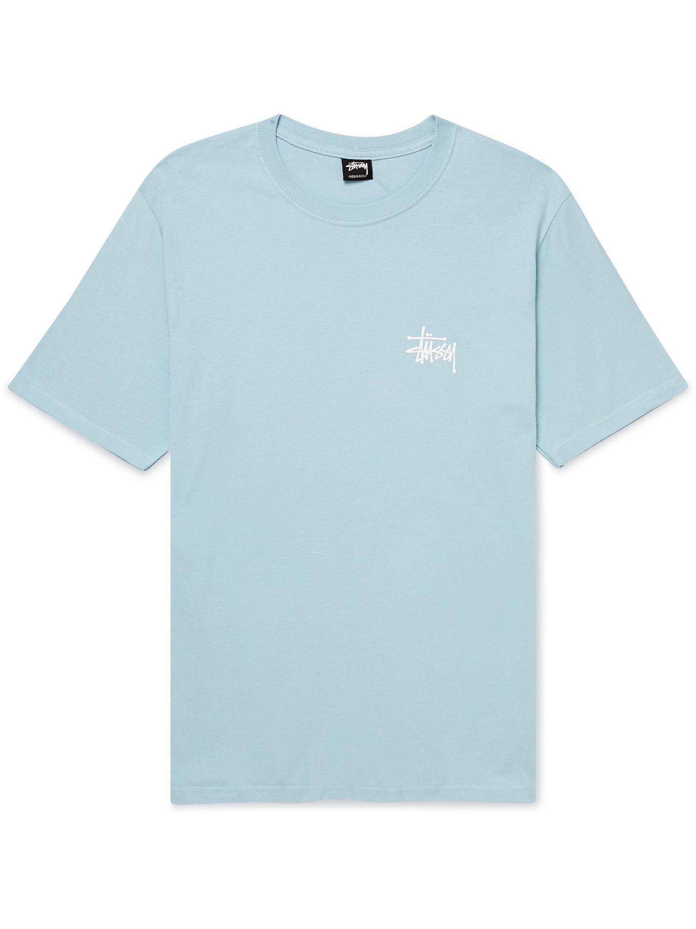 Stussy - Logo-Print Cotton-Jersey T-Shirt - Blue Stussy