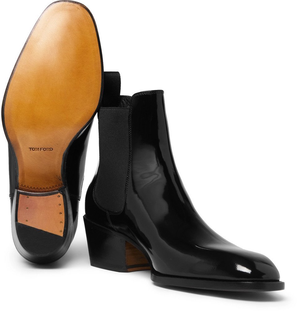 TOM FORD - Webster Patent-Leather Chelsea Boots - Men - Black TOM FORD