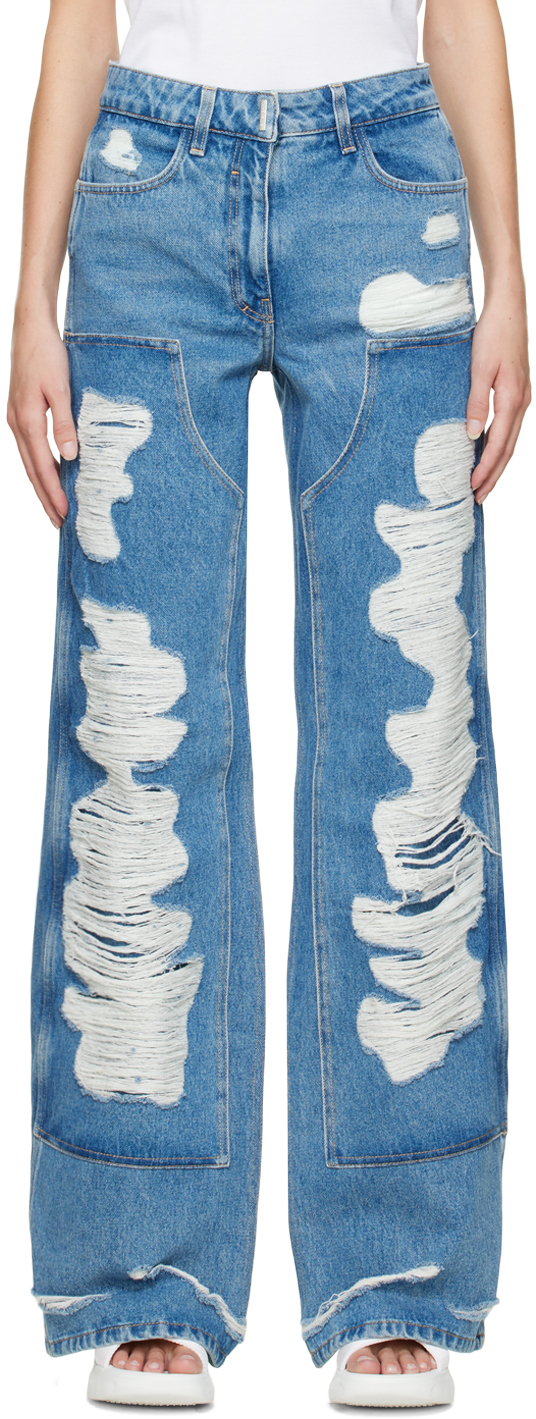 Givenchy Blue Destroyed Jeans Givenchy