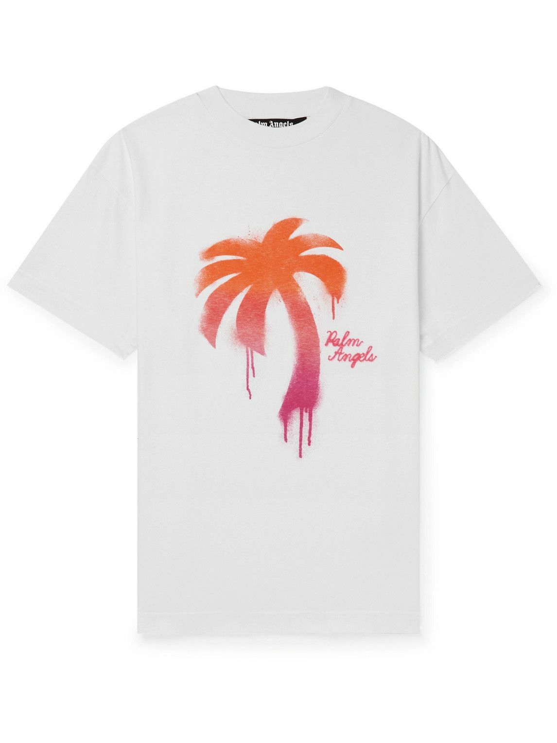 Palm Angels - Logo-Embroidered Printed Cotton-Jersey T-Shirt - White ...