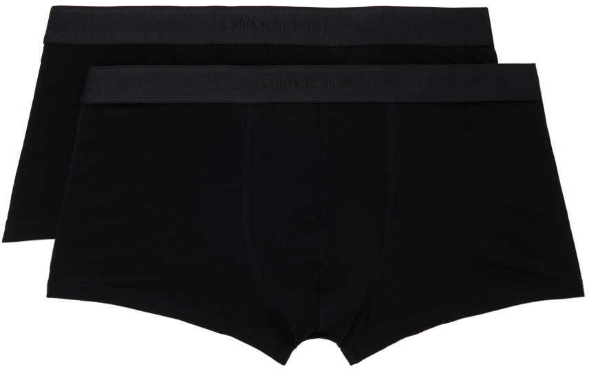 Sunspel TwoPack Black Superfine Boxer Briefs Sunspel