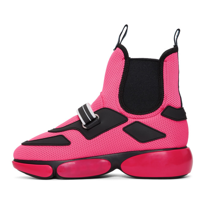 Prada Pink Cloudbust High-Top Sneakers Prada
