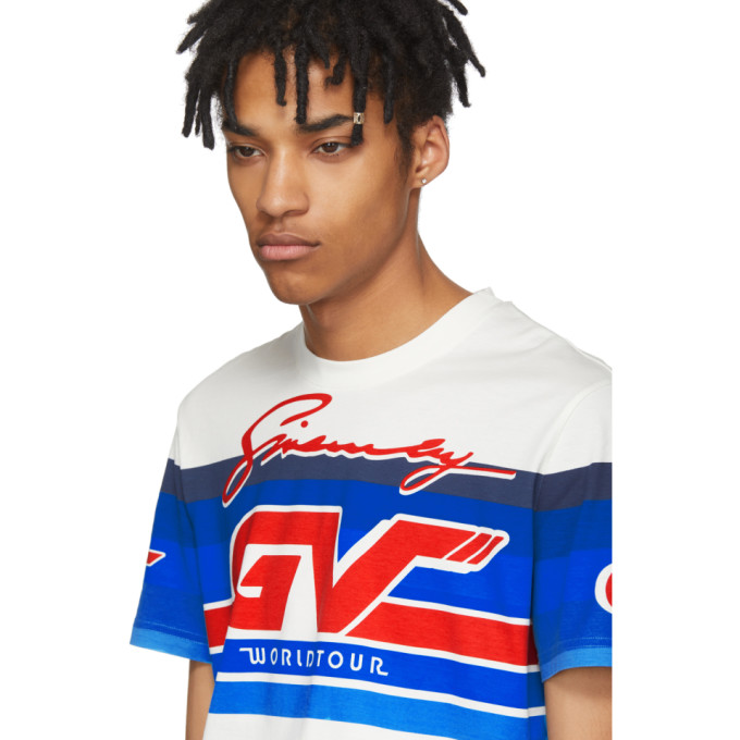 Givenchy White GV World Tour Jersey T-Shirt Givenchy