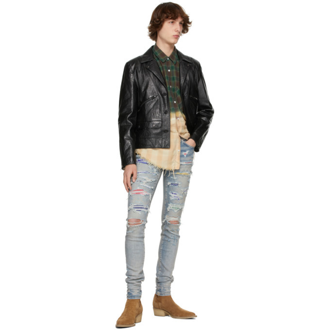 AMIRI Indigo Rainbow Patch Jeans Amiri