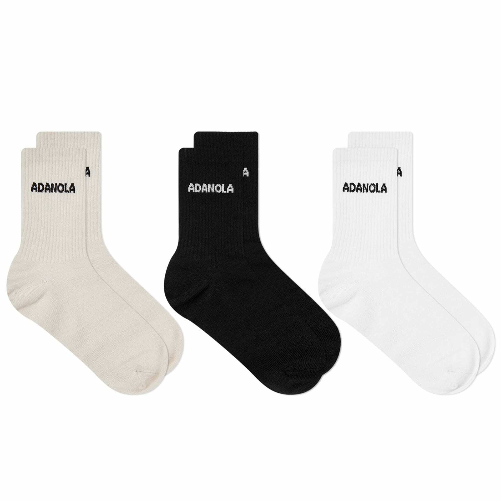 Adanola Women's Sock - 3 Pack in Cream/Black/White Adanola