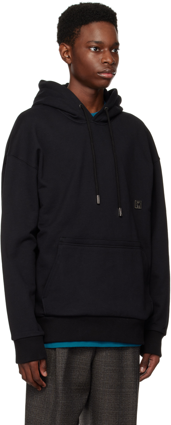 Wooyoungmi Black Flocked Hoodie Wooyoungmi