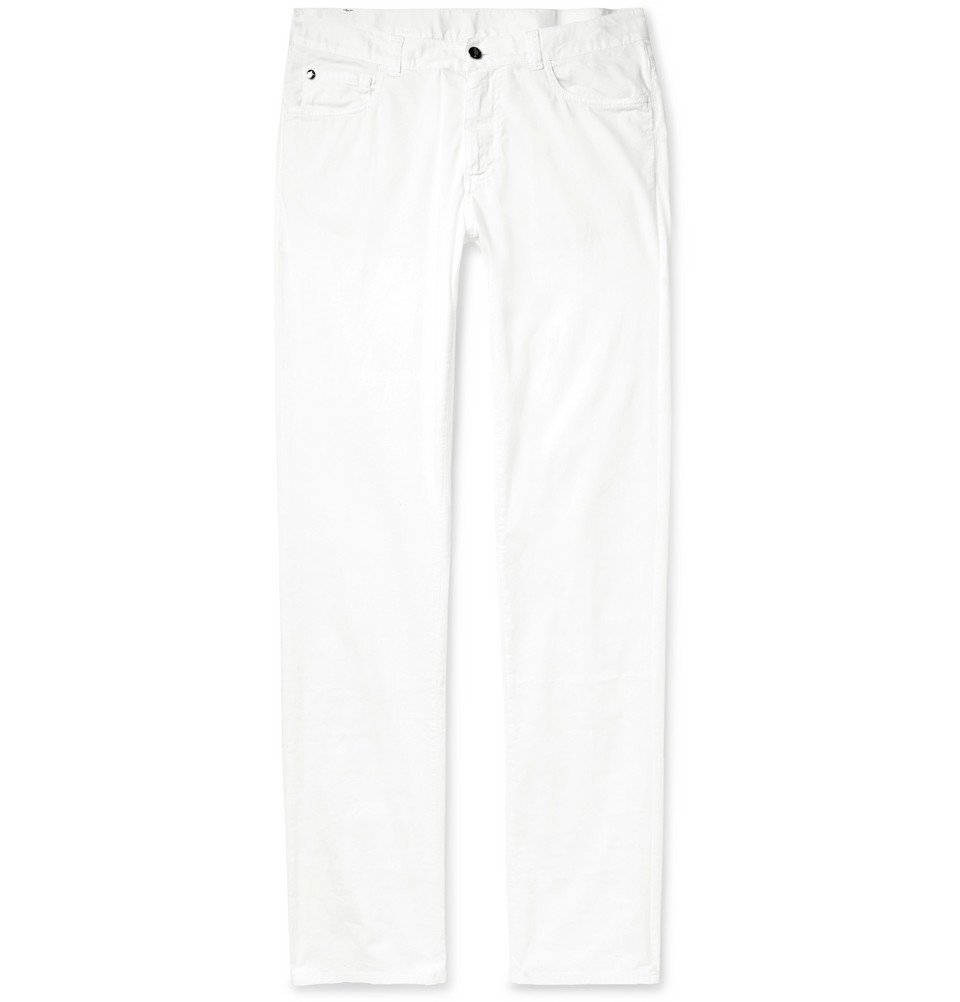Canali - Cotton-Blend Twill Trousers - White Canali