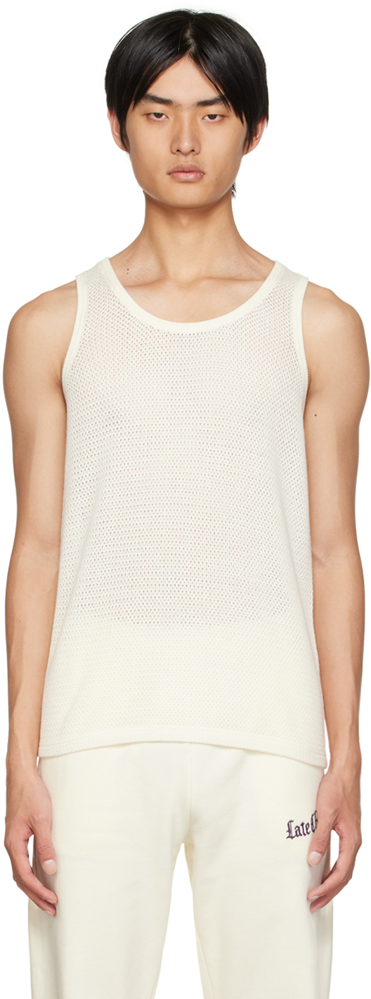 Photo: Late Checkout Off-White Knitted Singlet Tank Top