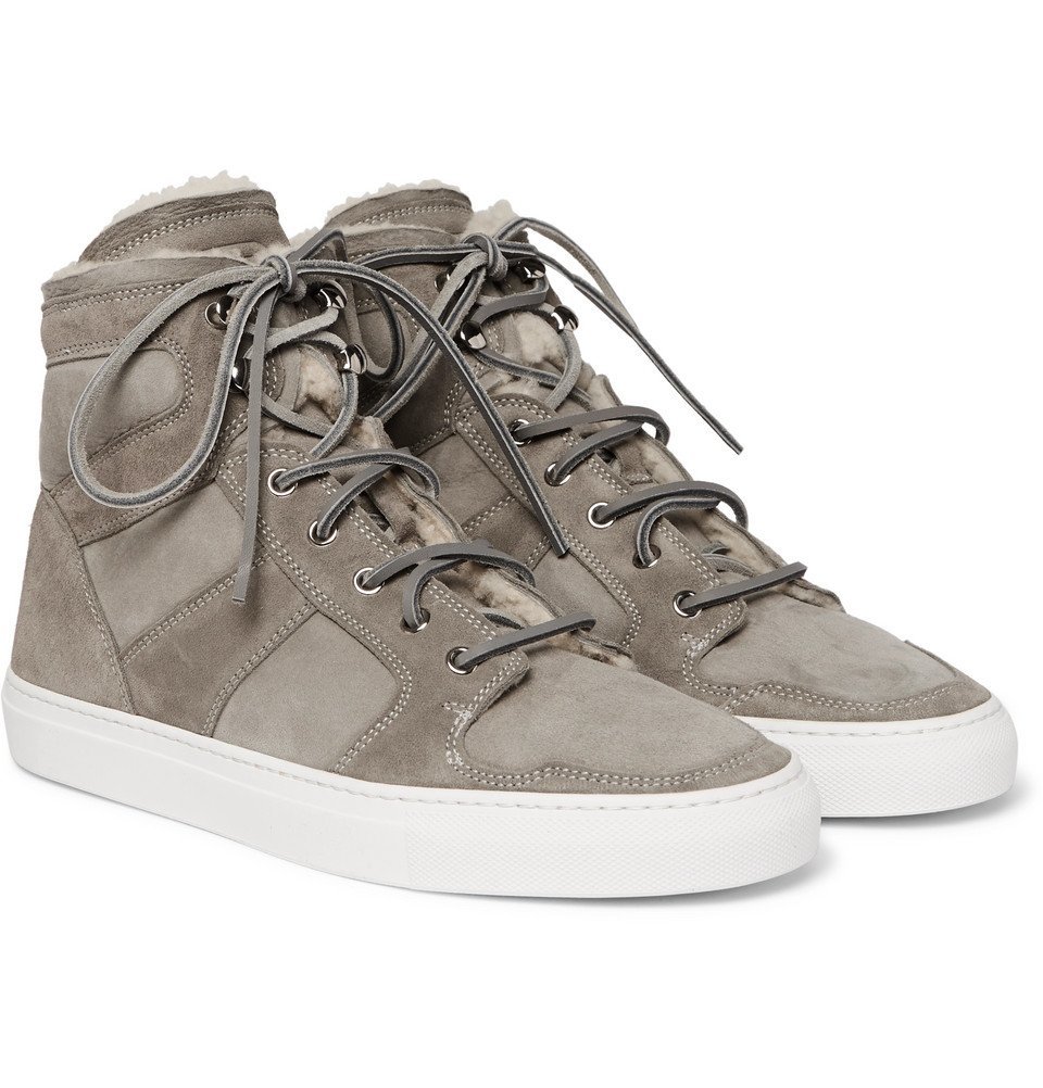 shearling lined high top sneakers