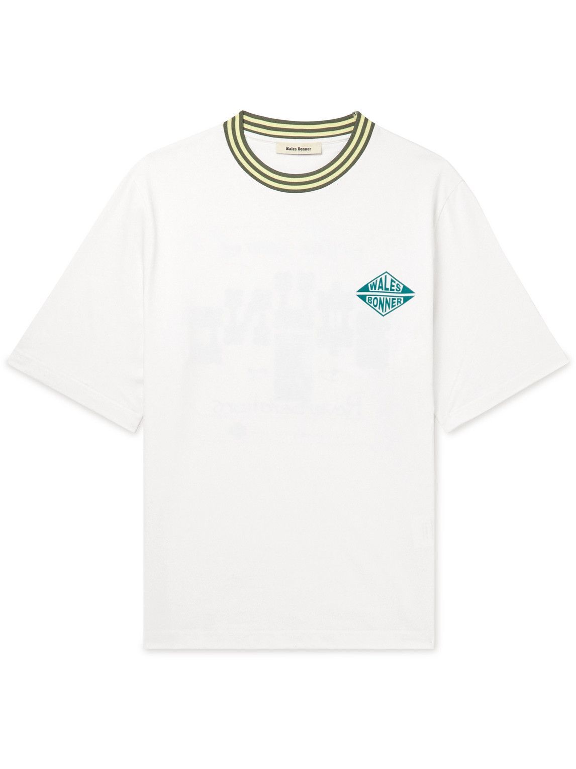 Wales Bonner - Rhythmo Logo-Print Organic Cotton-Jersey T-Shirt - White ...