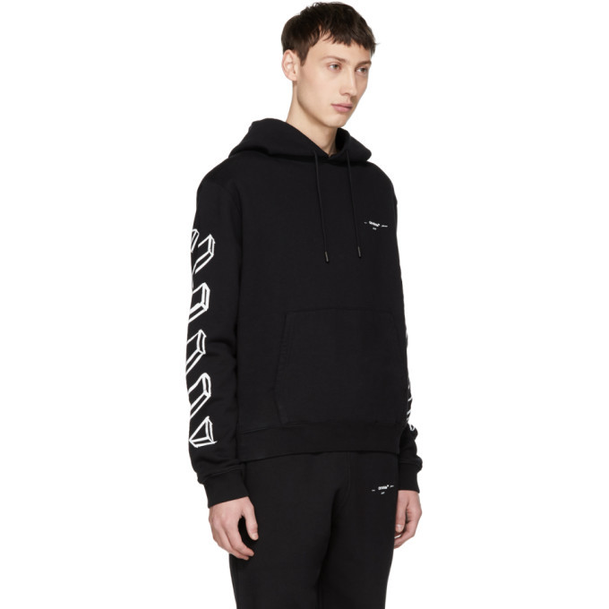 Off-White Black Diagonal Arrows Logo Hoodie Off-White