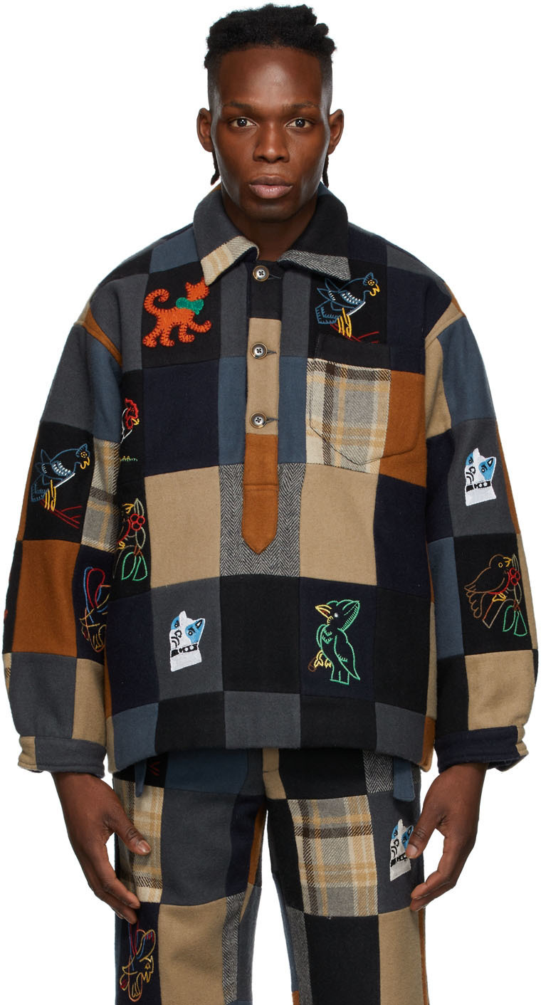 Photo: Bode Multicolor Animal Quilt Pullover Jacket