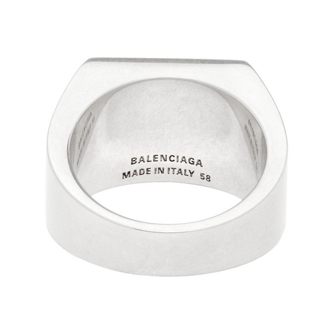 Balenciaga Silver BB Logo Ring Balenciaga