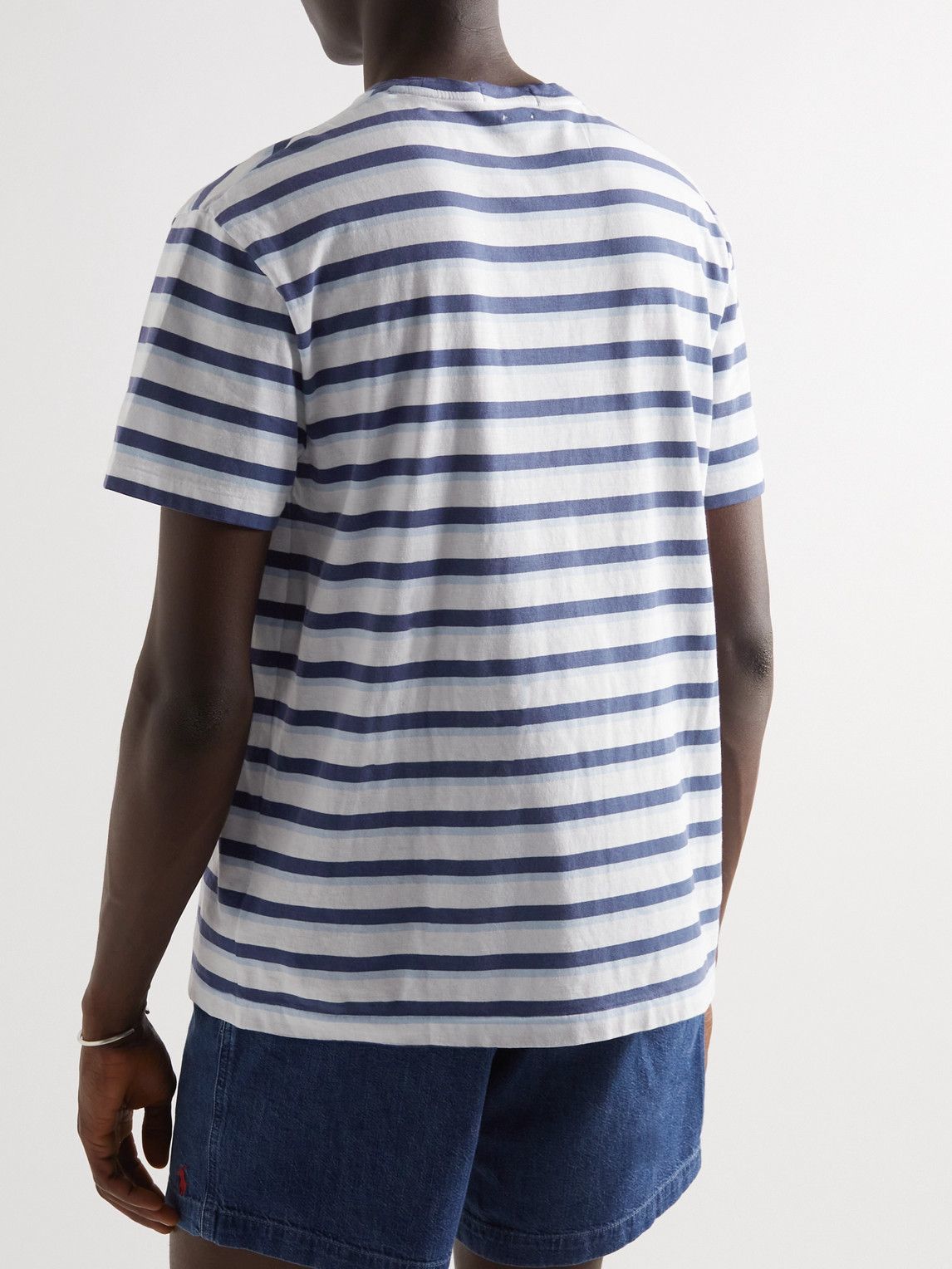 Polo Ralph Lauren - Striped Cotton-Jersey T-Shirt - Blue