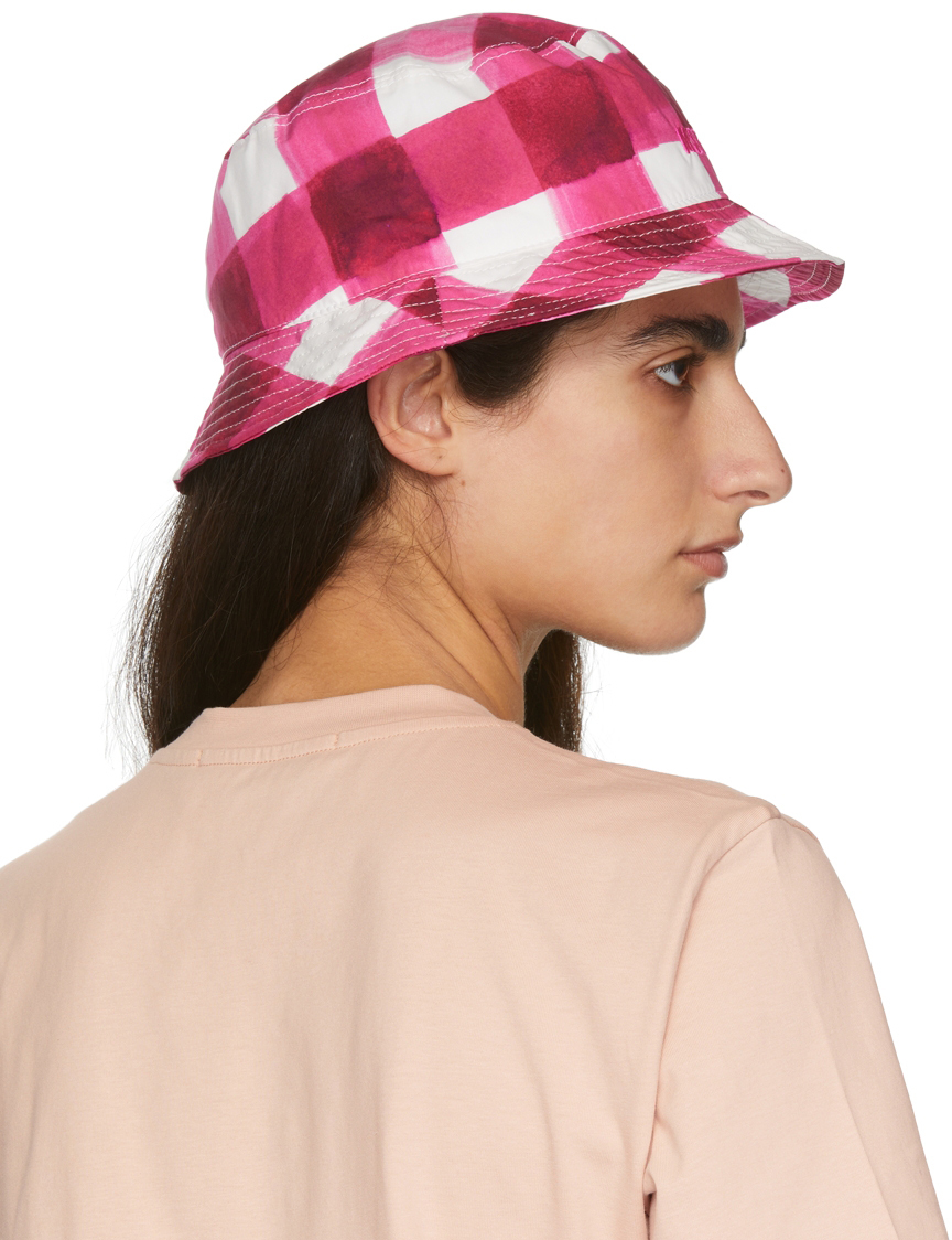 pink plaid bucket hat