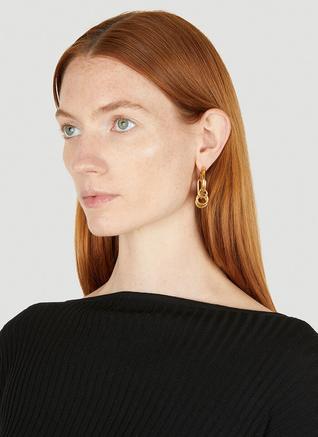 Clip Carabiner Earring in Gold Balenciaga