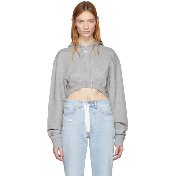 off white crop hoodie