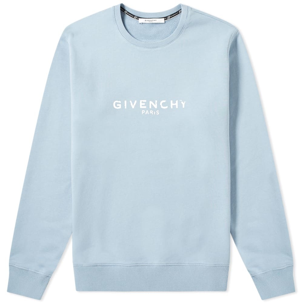 Givenchy Paris Logo Crew Sweat Pale Blue Givenchy