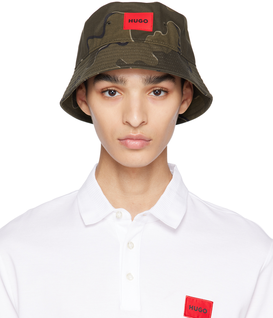 Hugo Khaki Camouflage Bucket Hat Hugo Boss