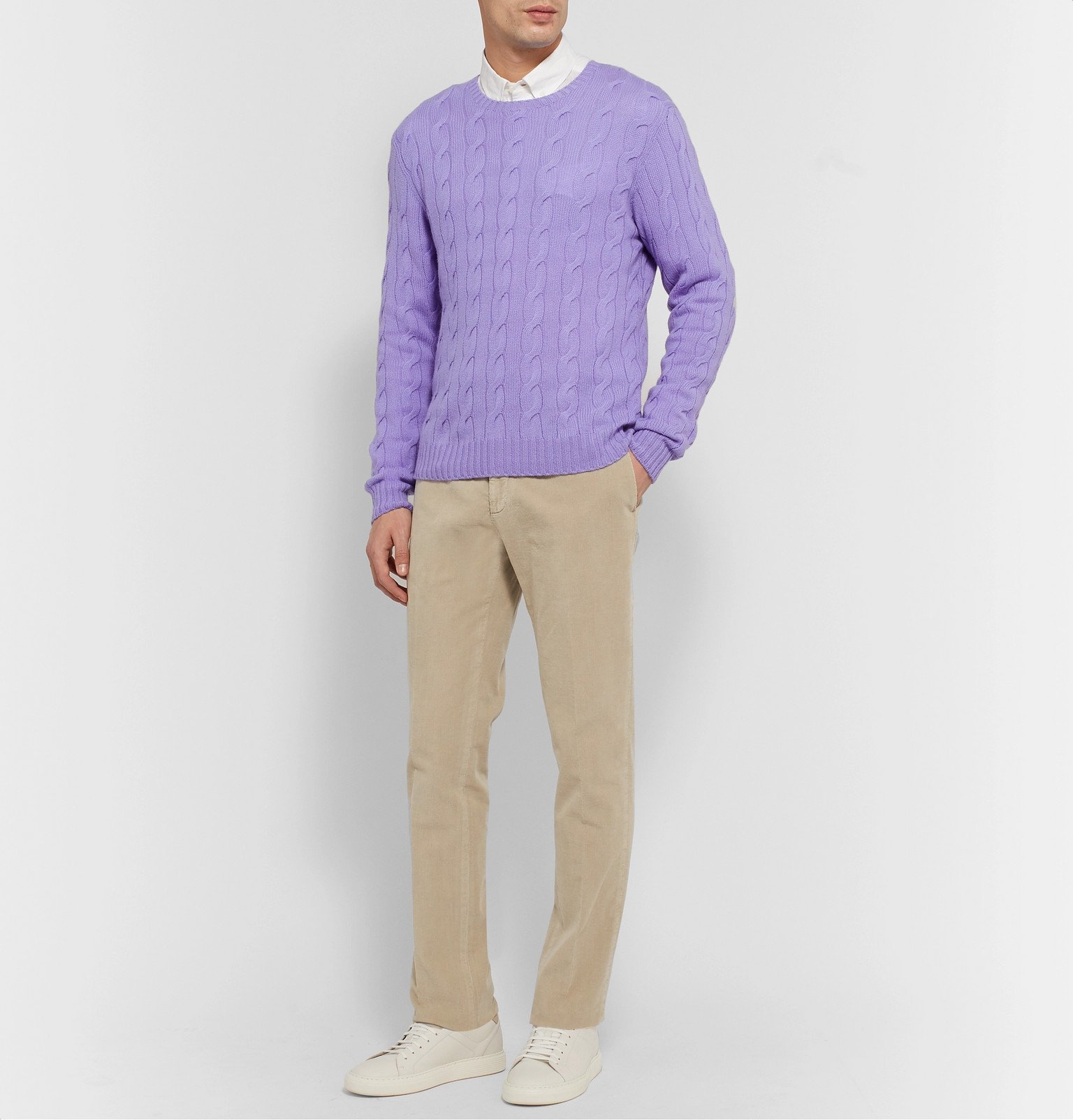 the north face purple label cable crew neck sweater
